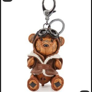 MCM Brown Bear Keychain with Black Accents